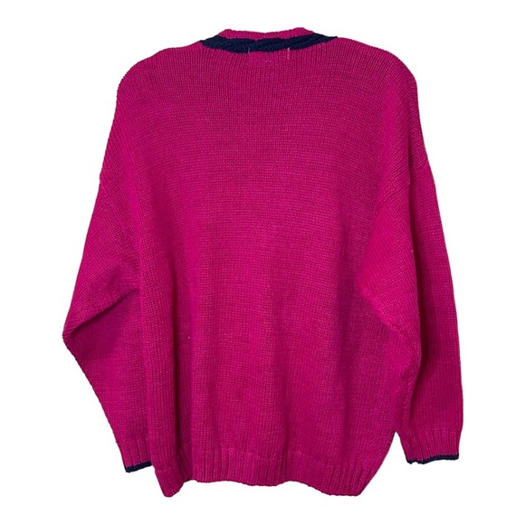 VTG AJ BRANDON Knitted Button Up V-Neck Sweater - Picture 4 of 10